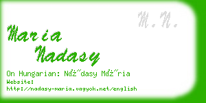 maria nadasy business card